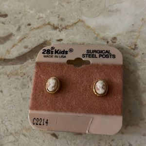 28s Kids Pink Vintage Earrings with Surgical Steel Posts